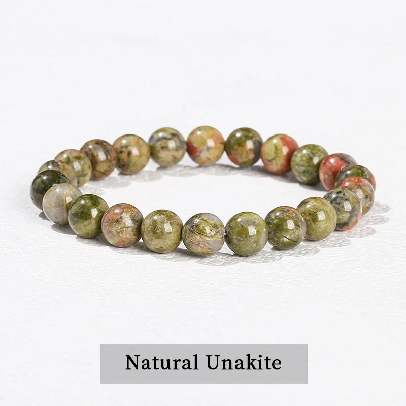 JD 6 8 10mm Natural Stone Beaded Bracelet Obsidian Fluorite Quartz Jasper Healing Beads Bangles Women Men Stretch Yoga Jewelry - Live Store 4U