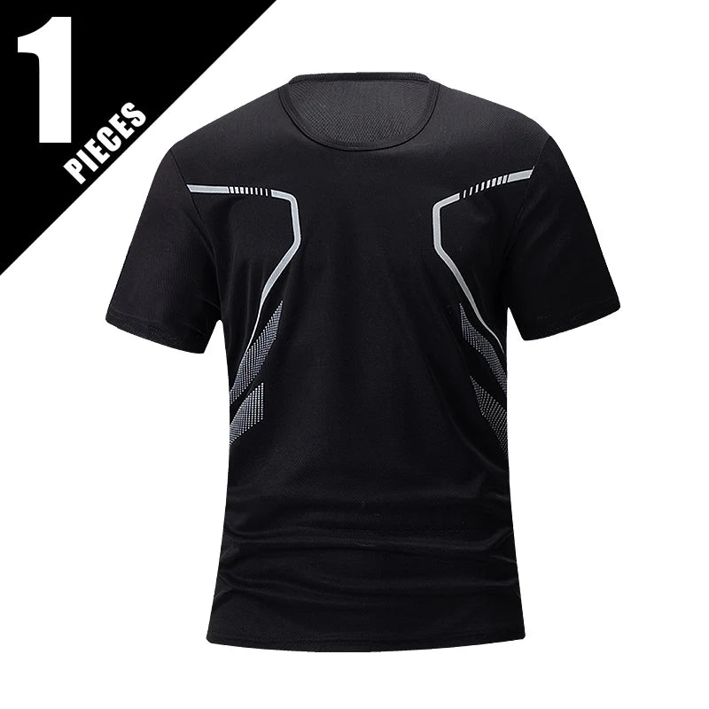 1/3/4 Pieces Summer Men's Printed Quick-drying Breathable Short-sleeved Plus Size Loose Sports Casual T-shirt Multicolor Choice - Live Store 4U