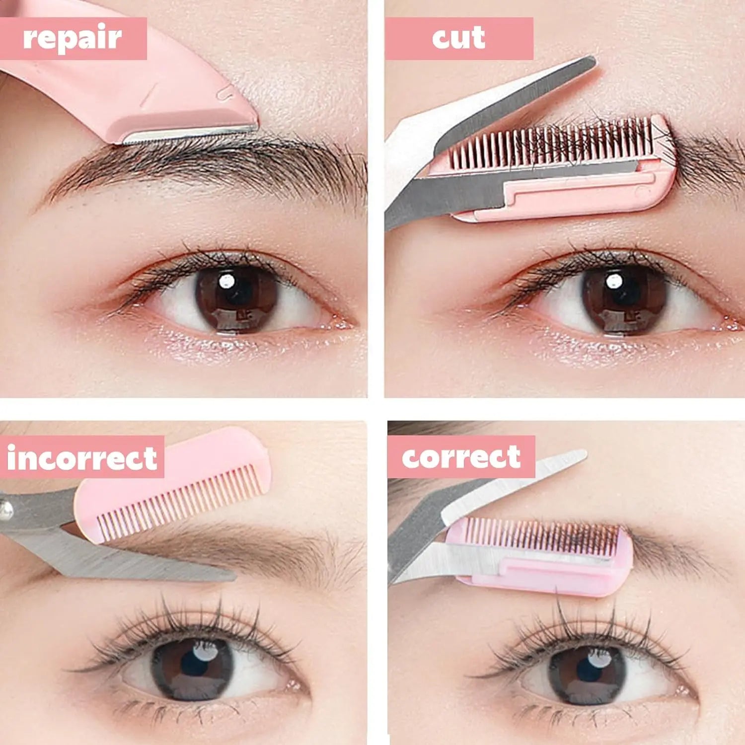 Eyebrow Trimming Knife Eyebrow Face Razor For Women Professional Eyebrow Scissors With Comb Brow Trimmer Scraper Accesso