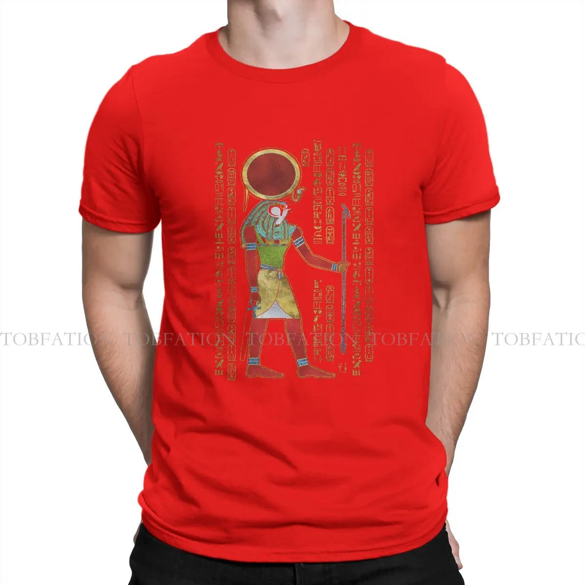 Ancient Egypt Egyptian TShirt for Men Re Horakhty Ra Horakht Ornament Classic Humor Casual Sweatshirts T Shirt