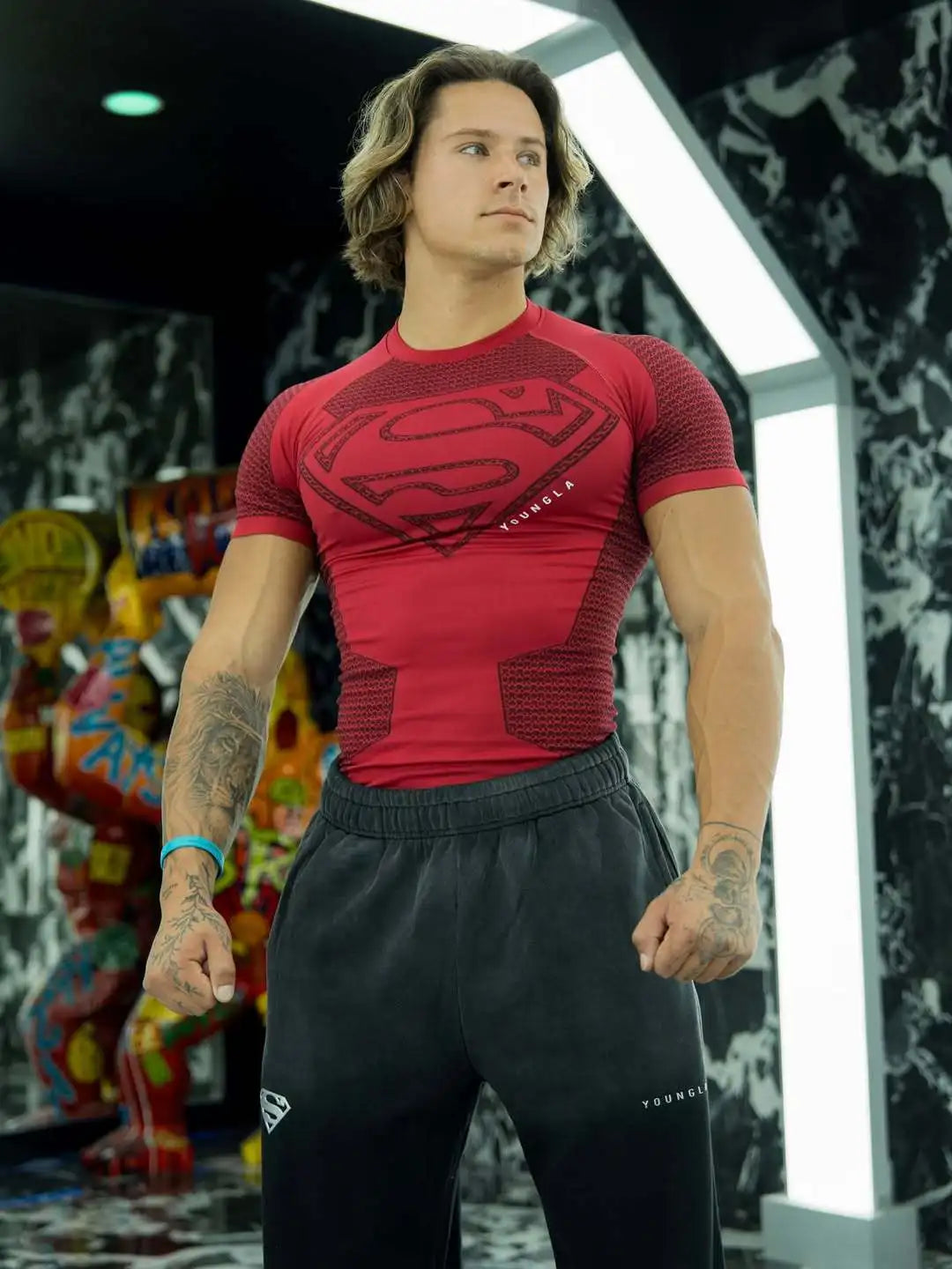 2025 New style Men's High Elastic Quick Dry Sports Shark T-Shirt Tight Workout Breathable Summer Gym Trendy Short sleev - Live Store 4U