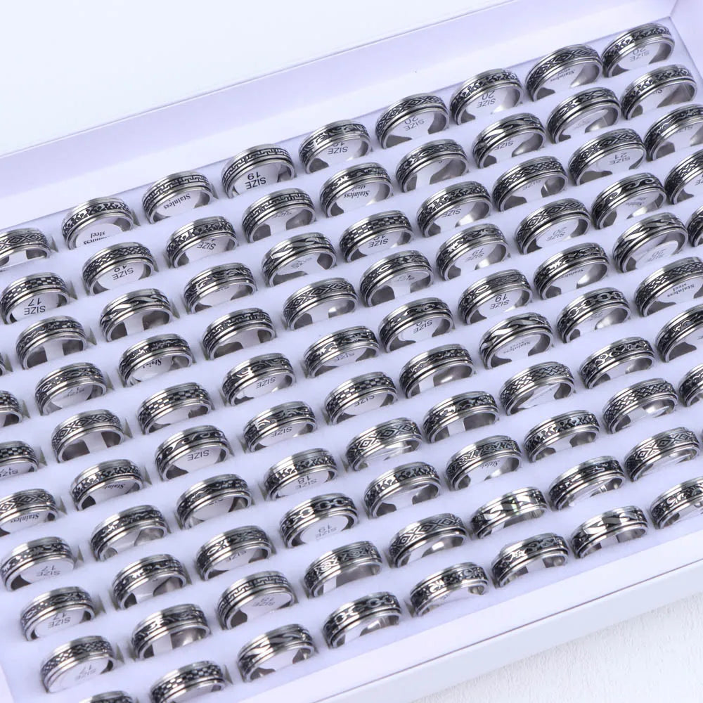 10pcs/lot Wholesale Fashion Simple Stainless Steel Ring For Men Women Beautiful Trendy Punk Jewelry Vintage Birthday Party Gifts - Live Store 4U