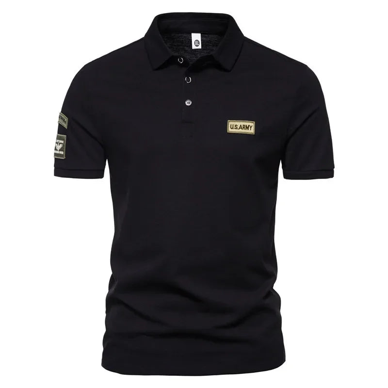 New Men Short Sleeve Tshirts Summer Breathable Embroidered Polo Shirt for Men Lightweight Solid Color Large Tops - Live Store 4U
