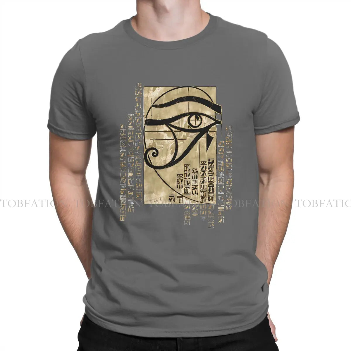 Egyptian Original TShirts Egyptian Eye of Horus Sacred Geometry Ornament Print Men's T Shirt Hipster Tops 6XL