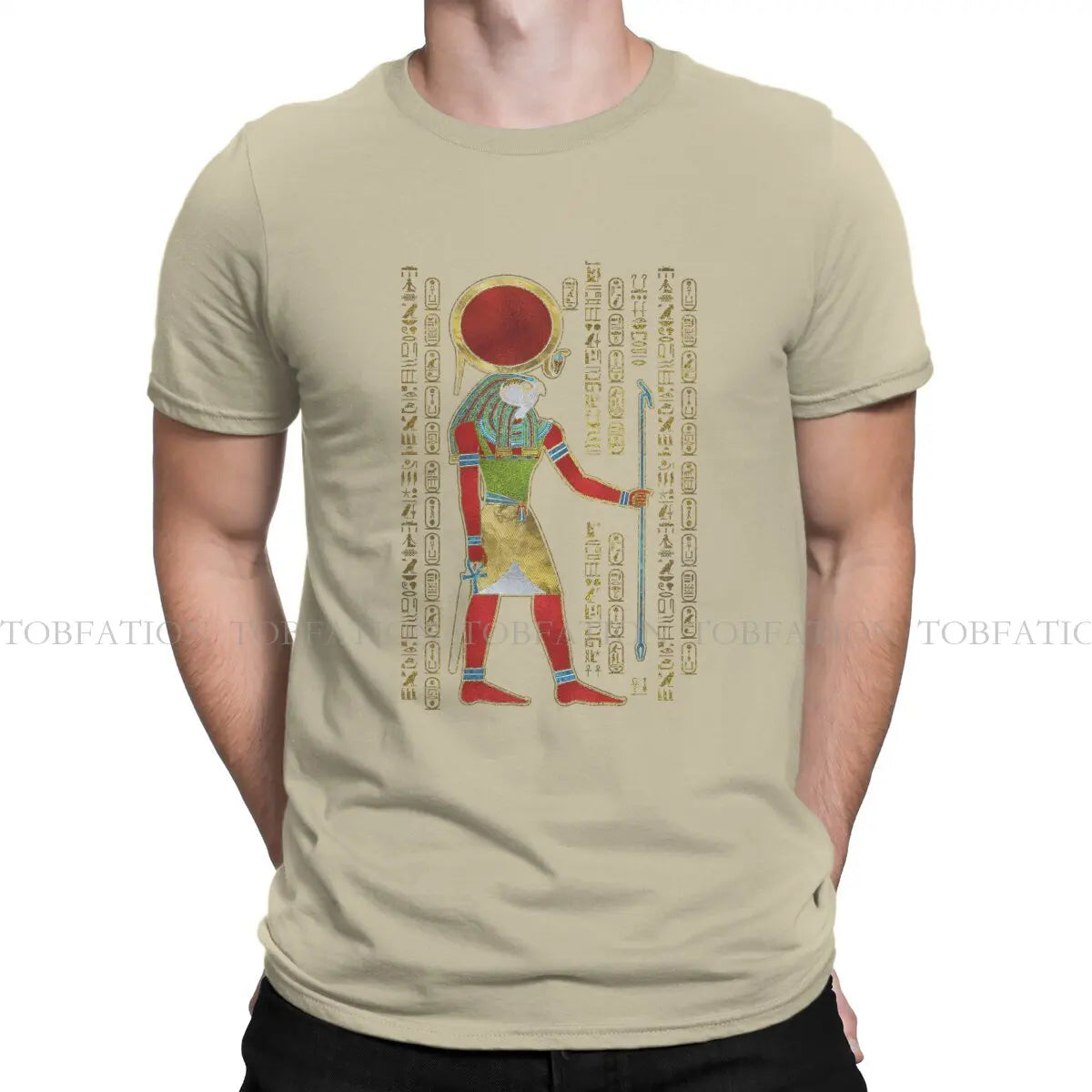 Ancient Egypt Egyptian TShirt for Men Re Horakhty Ra Horakht Ornament Classic Humor Casual Sweatshirts T Shirt