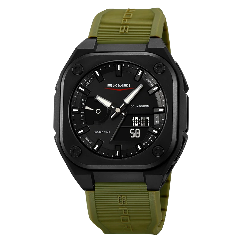 SKMEI 2328 Dual Time Electronic Movement Watch 5 Alarm Clock Daylight Saving Countdown Men's Watches Waterproof With Date Week