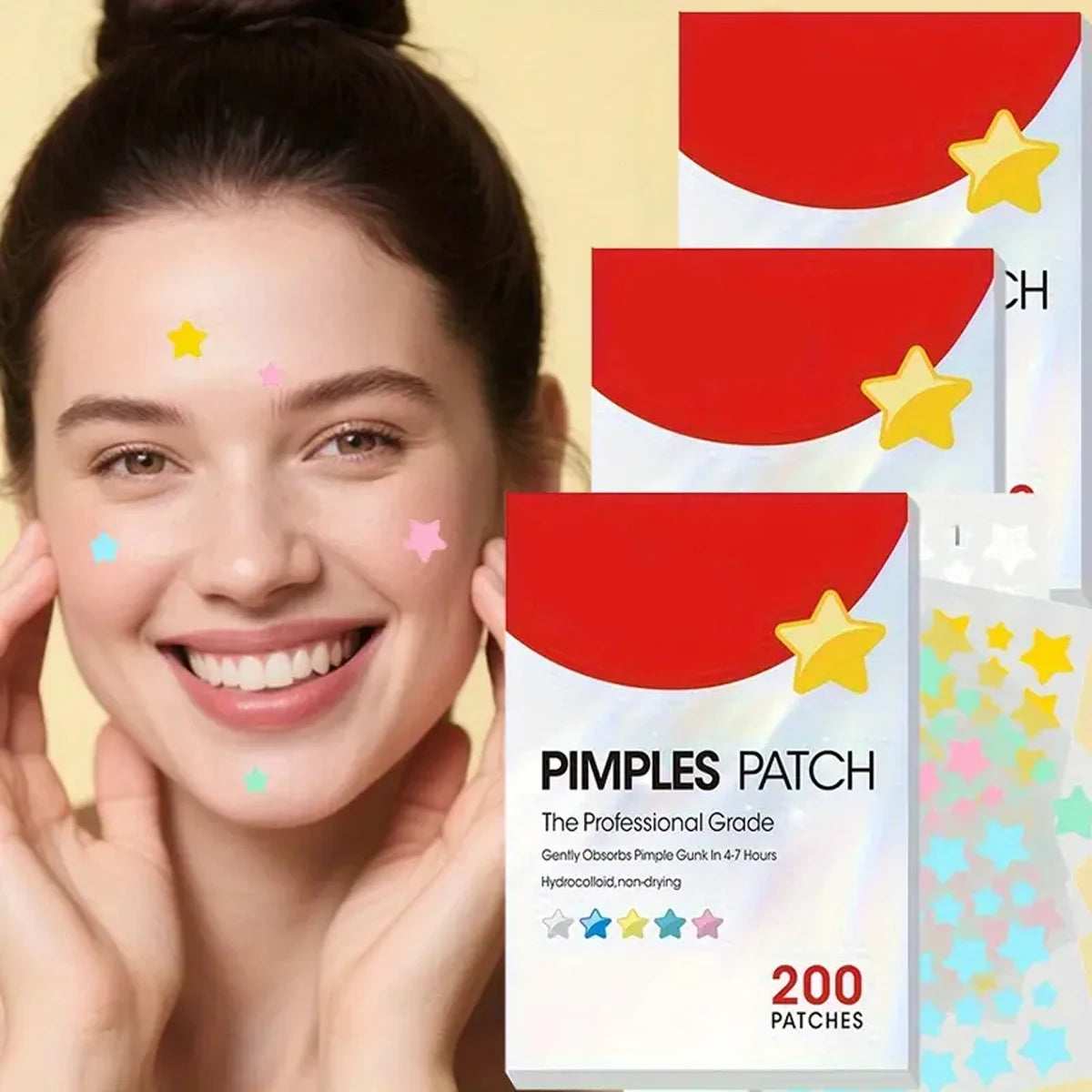 Acne Patch- Star shaped Acne Patch That Can Shrink Pimples Whiteheads With Just One Use Facial And Skin Night Spot (200pcs/ 1B0X