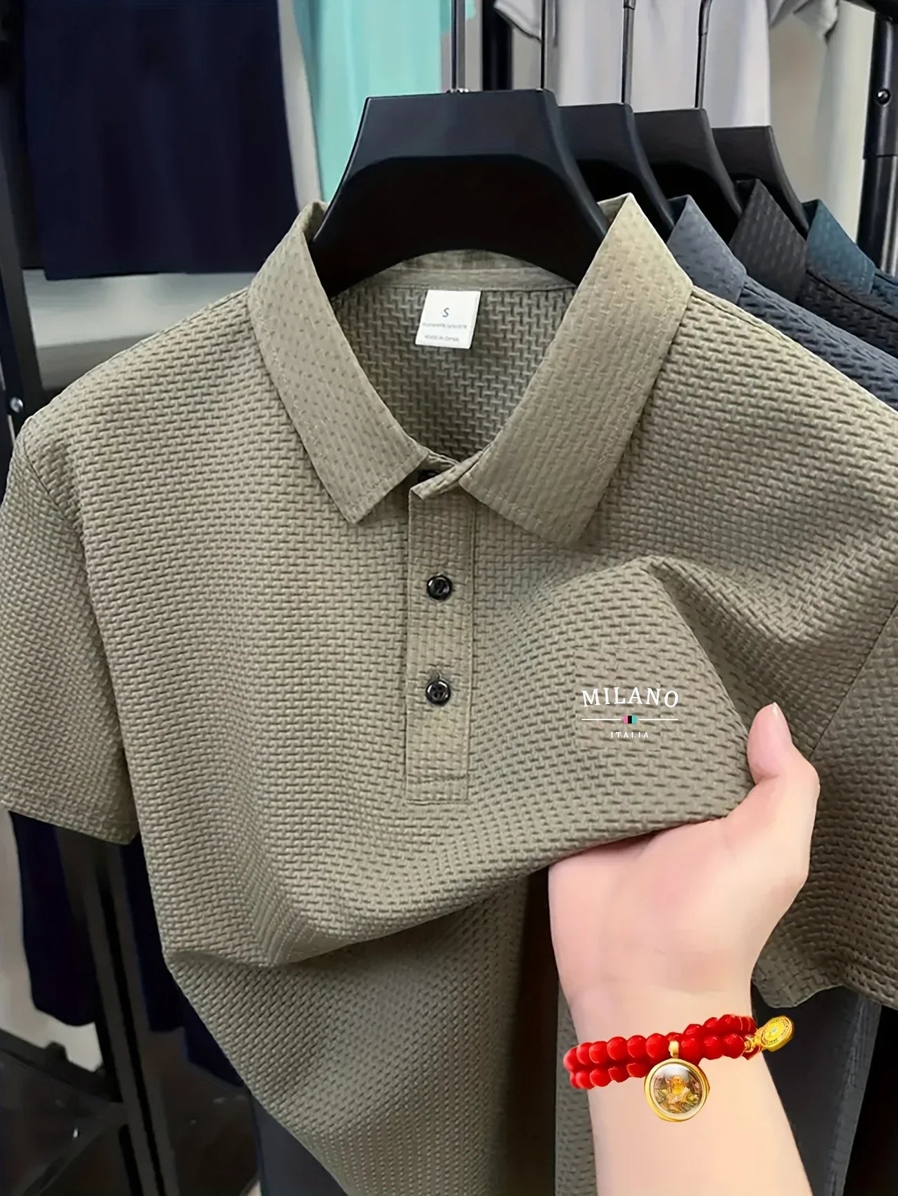 Cool POLO Shirt for men casual wear lapel button-down solid color men's vintage shirt S-2XL