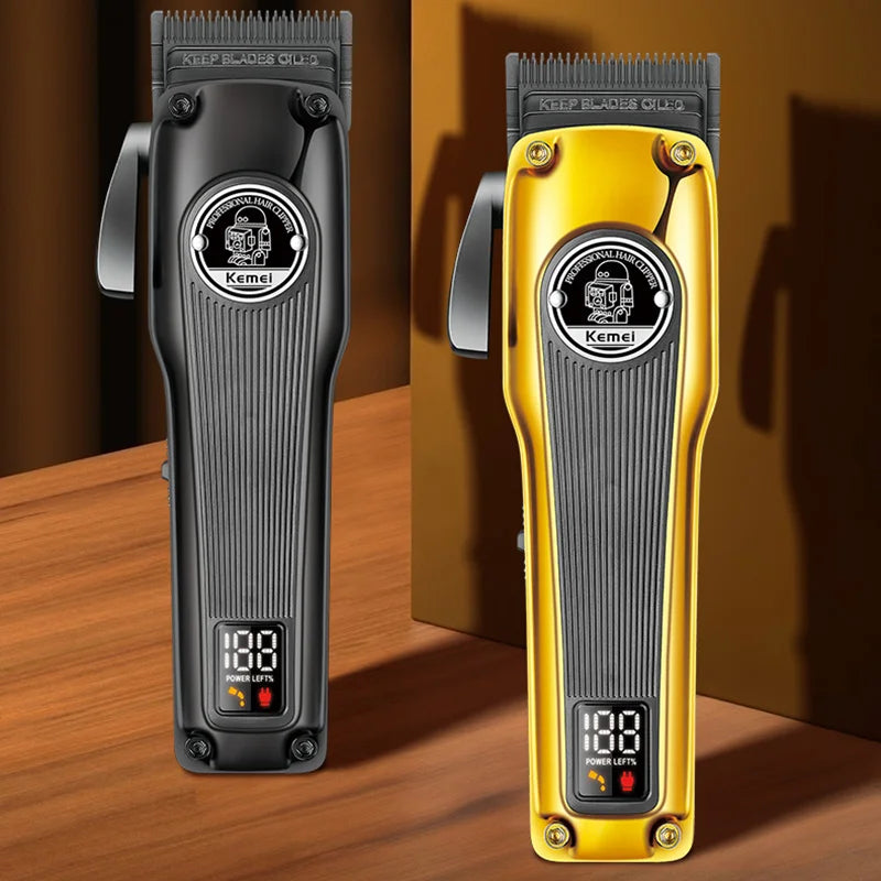 Kemei 1825 Electric Hair Clippers Man Professional Type-C Rechargeable Hair Cutting Machine Five-speed Adjustment Hair Trimmers