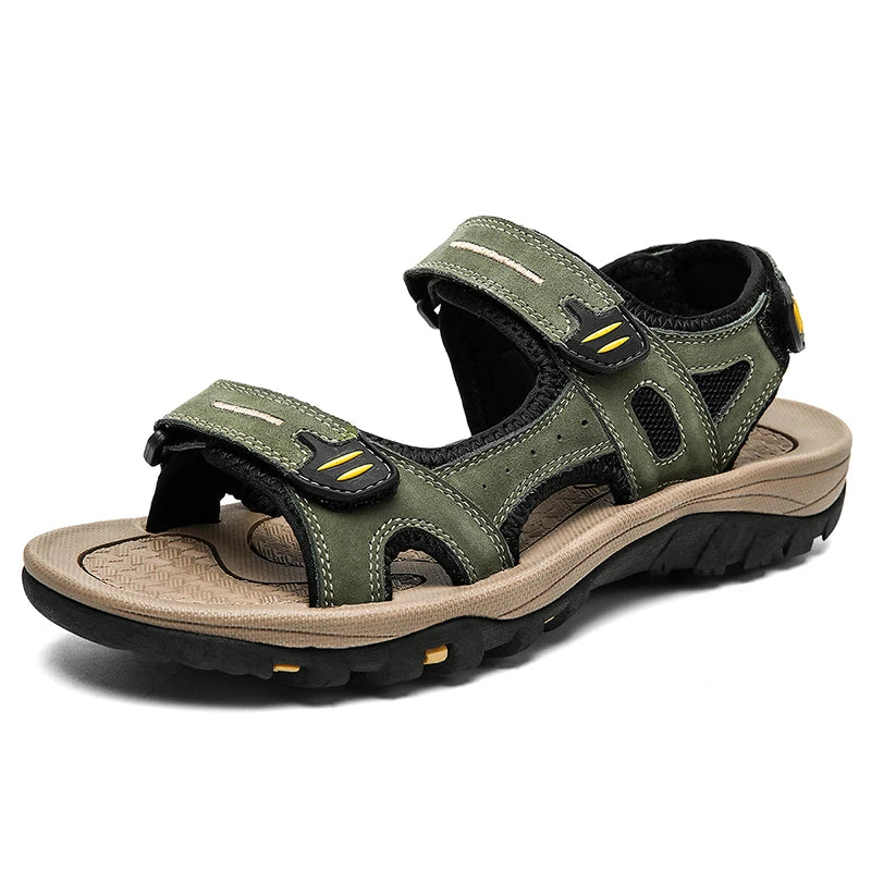 Genuine Leather Men Sandals Summer New Large Size Men Sandals Outdoor Men's Casual Shoes Fashion Sandals Slippers Big Size 38-48