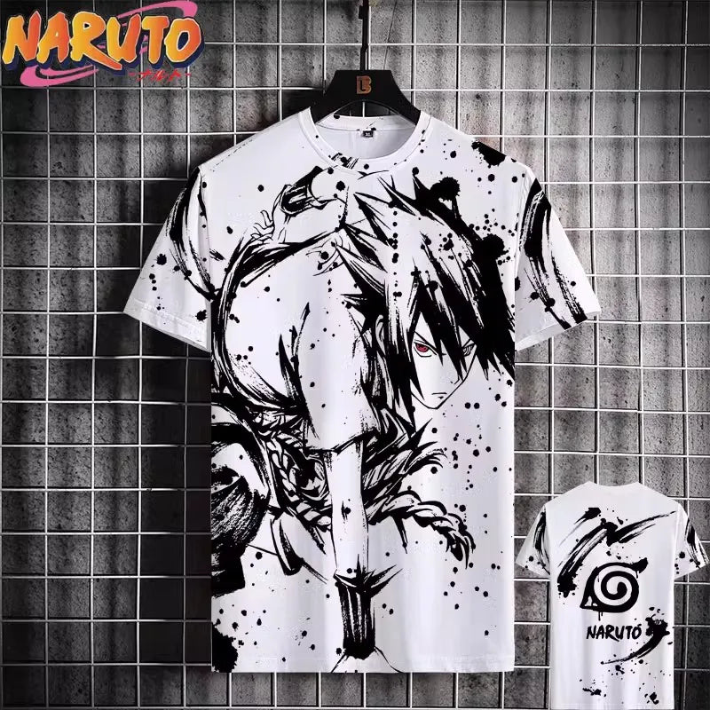 MINISO Naruto Men's T Shirt Japanese Anime 3D Prints Casual Short Sleeve Tees Street Oversized Clothing Fashion Cartoon T-Shirts - Live Store 4U