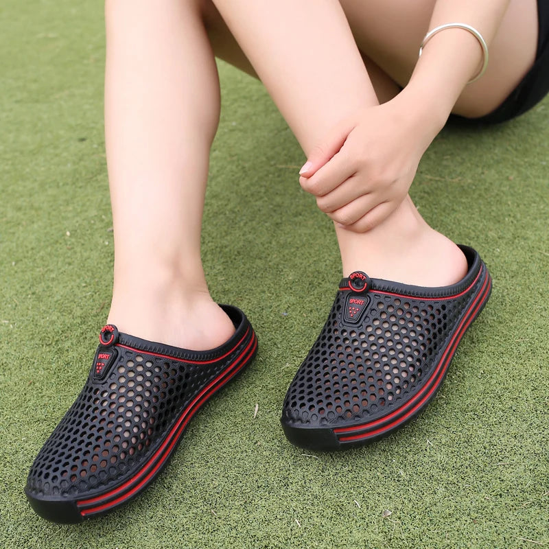YRZL Mens Sandals Light EVA Summer Casual Shoes Hole Shoes Clogs Lovers Home Garden Outdoor Big Size 45 Male Beach Flat Slippers