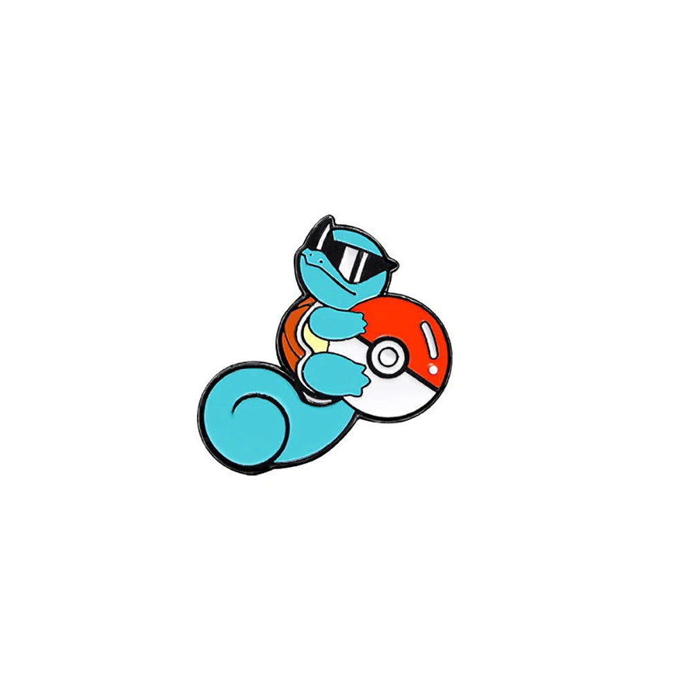 Pokemon Pikachu Anime Metal Badge Squirtle Charmander Bulbasaur Men Women Brooch Badge Jewelry Backpack Decorate Halloween Gift