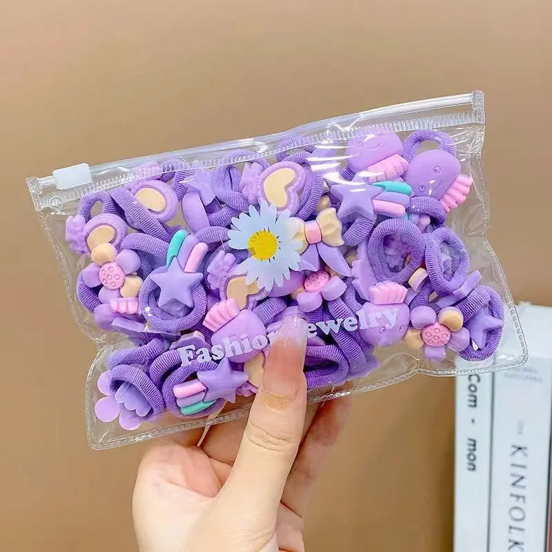 10/20Pcs/Set Cute Cartoon Rubber Elastic Hair Bands Girls Not Hurt Hair Small Scrunchie Kids Sweet Hair Ties Hair Accessories