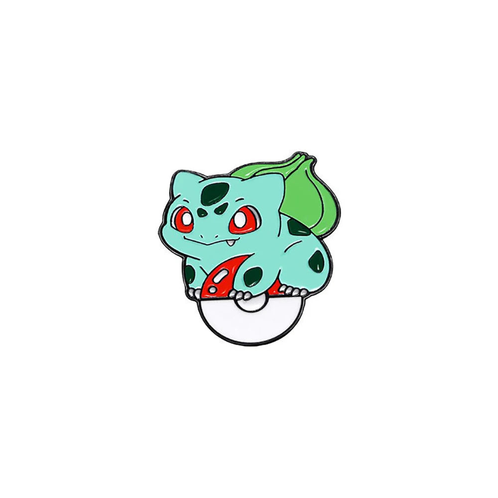 Pokemon Pikachu Anime Metal Badge Squirtle Charmander Bulbasaur Men Women Brooch Badge Jewelry Backpack Decorate Halloween Gift