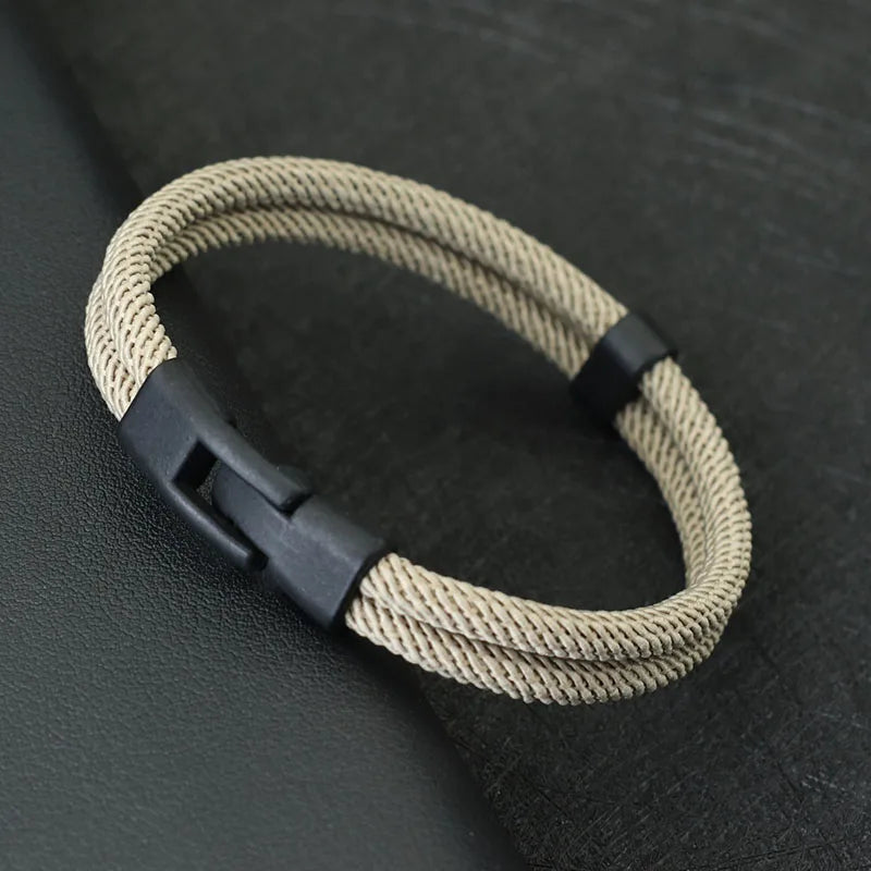 New Fashion Men Bracelet Thread Double Layer Detachable Matching Stackable Braslet Leisure Accessories Hombre Erkek Bileklik - Live Store 4U