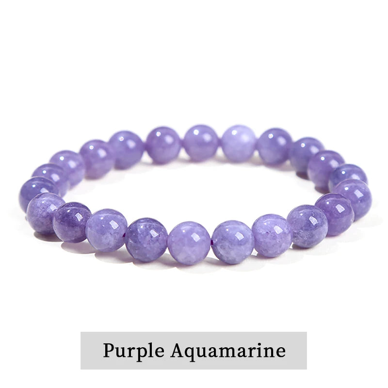 JD Natural Stone Beads Bracelet Amethyst Tiger Eye Crystal Quartz Agate Gem Beads Bangles Women Men Reiki Healling Jewelry Gift - Live Store 4U