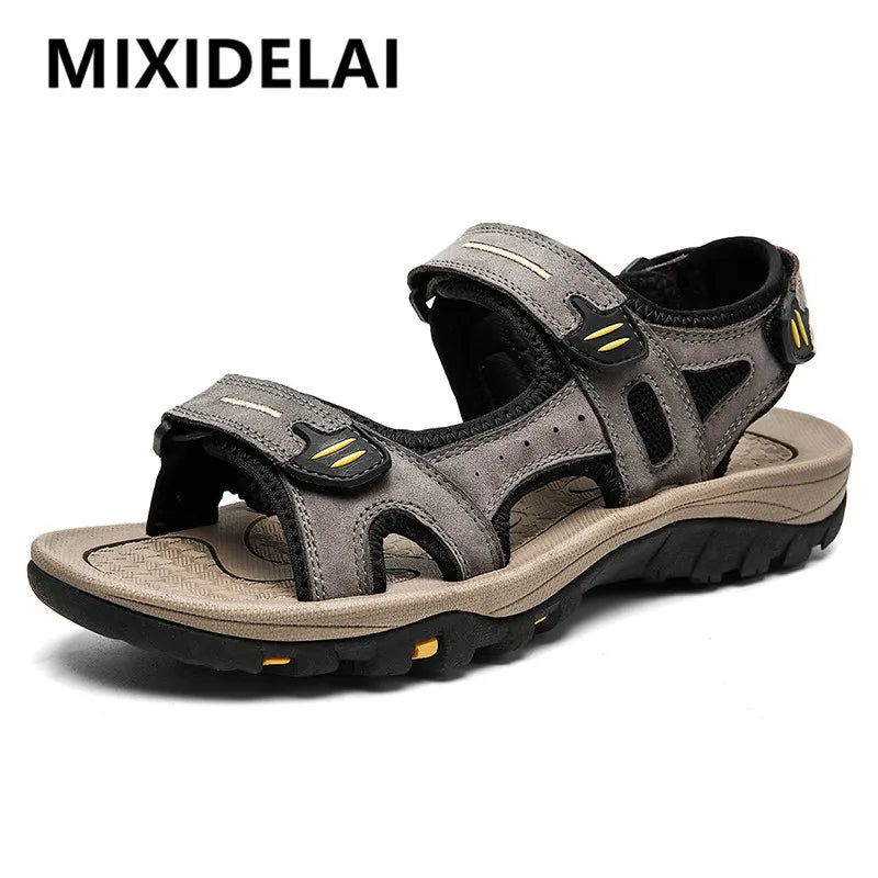 Genuine Leather Men Sandals Summer New Large Size Men Sandals Outdoor Men's Casual Shoes Fashion Sandals Slippers Big Size 38-48