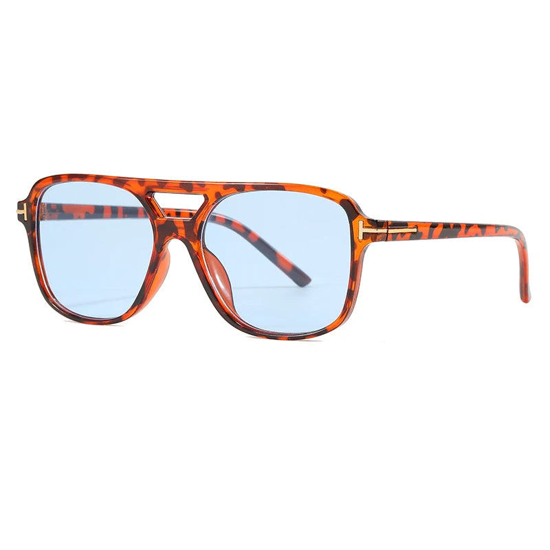 New Fashion Pilot Sunglasses Women Double Bridge Oversized Sun Glasses Oval Goggles Classic Candy Color Design Eyewear UV400