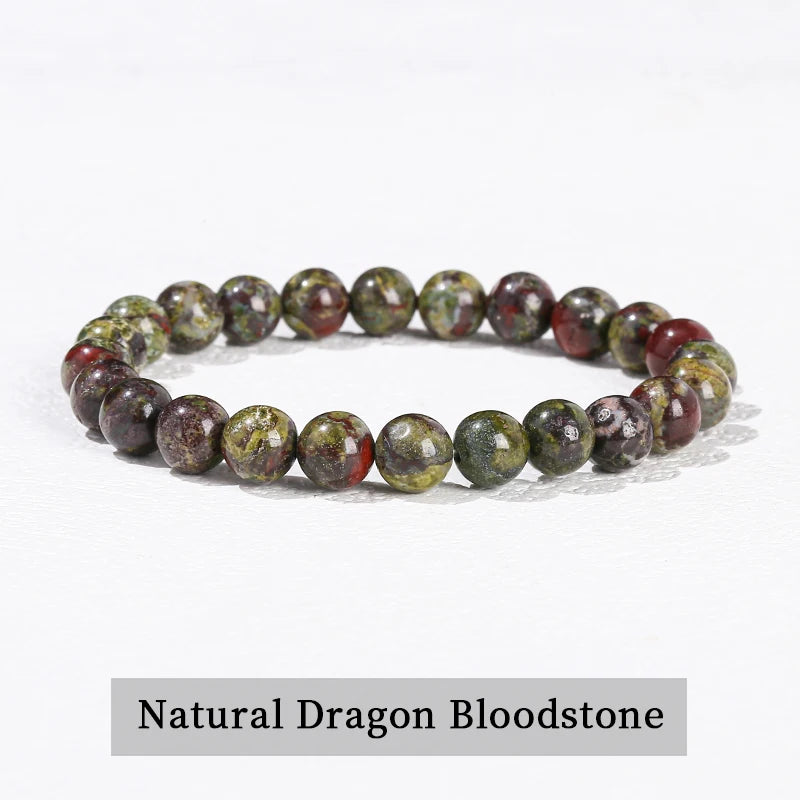 JD 6 8 10mm Natural Stone Beaded Bracelet Obsidian Fluorite Quartz Jasper Healing Beads Bangles Women Men Stretch Yoga Jewelry - Live Store 4U