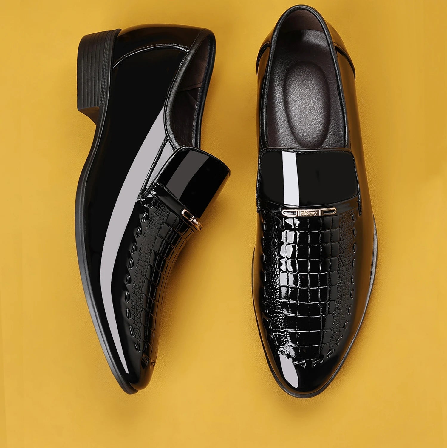 men's dress shoes elegant animal texture wedding office party summer slip-on commuting classic men's formal shoes