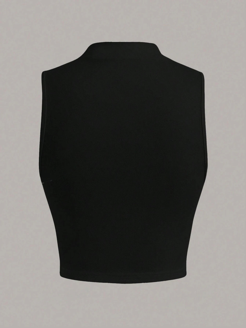 Casual Mock Neck Sleeveless Tank Top for Women Summer Sexy Solid Color Slim Fit Stand Collar Crop Top Streetwear Y2K