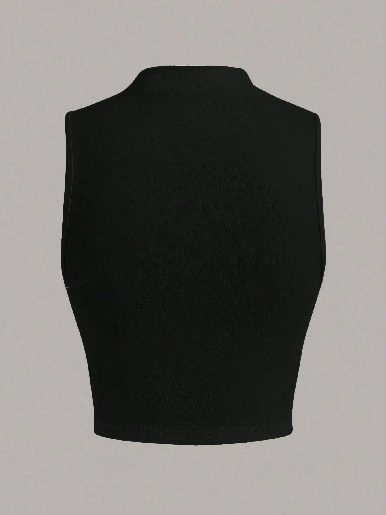 Casual Mock Neck Sleeveless Tank Top for Women Summer Sexy Solid Color Slim Fit Stand Collar Crop Top Streetwear Y2K