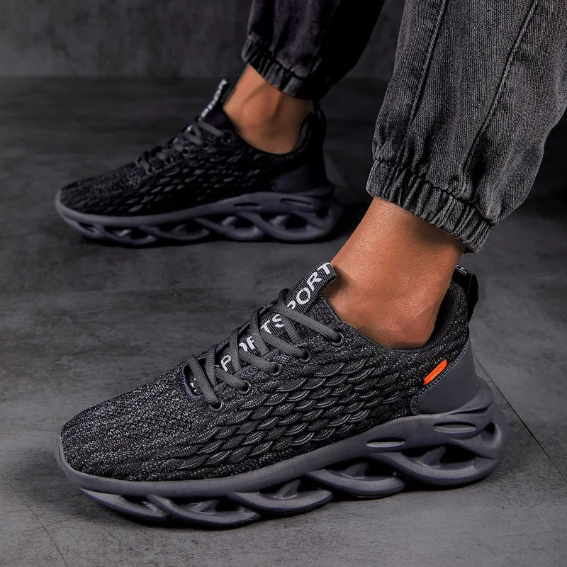 MAEDEF Summer Men's High Quality Sneaker Casual Sport Tennis Shoes Solid Color Breathable Lace-up Outdoor Running Training Shoes