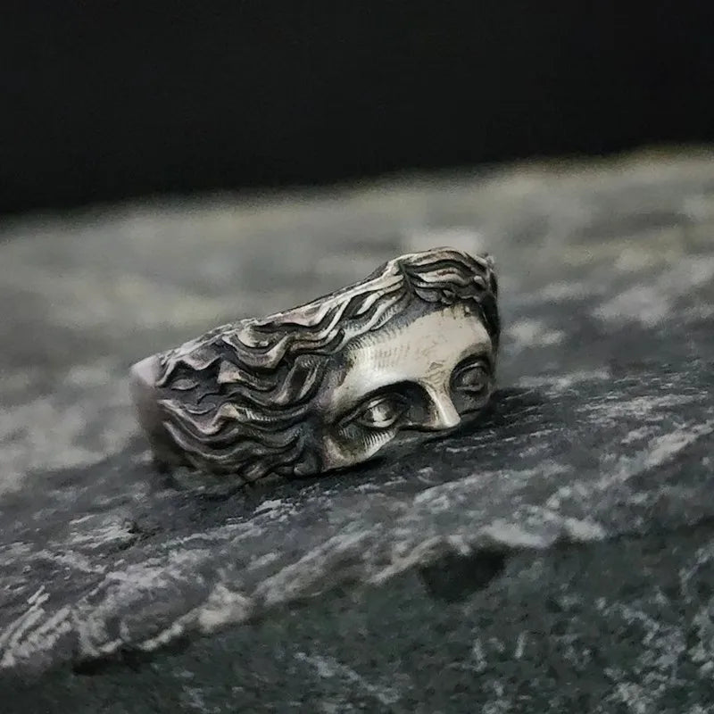Retro Half Face Venus Ring For Men Women Greek Mythology Vintage Punk Gothic Art Open Ring Unisex Accessories Designer Jewelry - Live Store 4U
