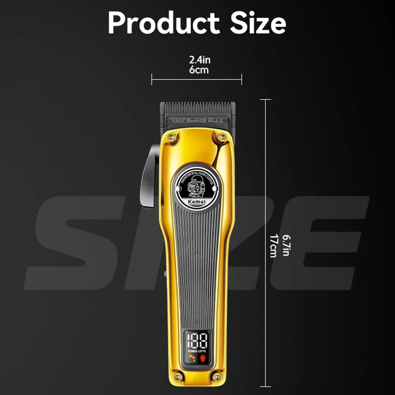 Kemei 1825 Electric Hair Clippers Man Professional Type-C Rechargeable Hair Cutting Machine Five-speed Adjustment Hair Trimmers