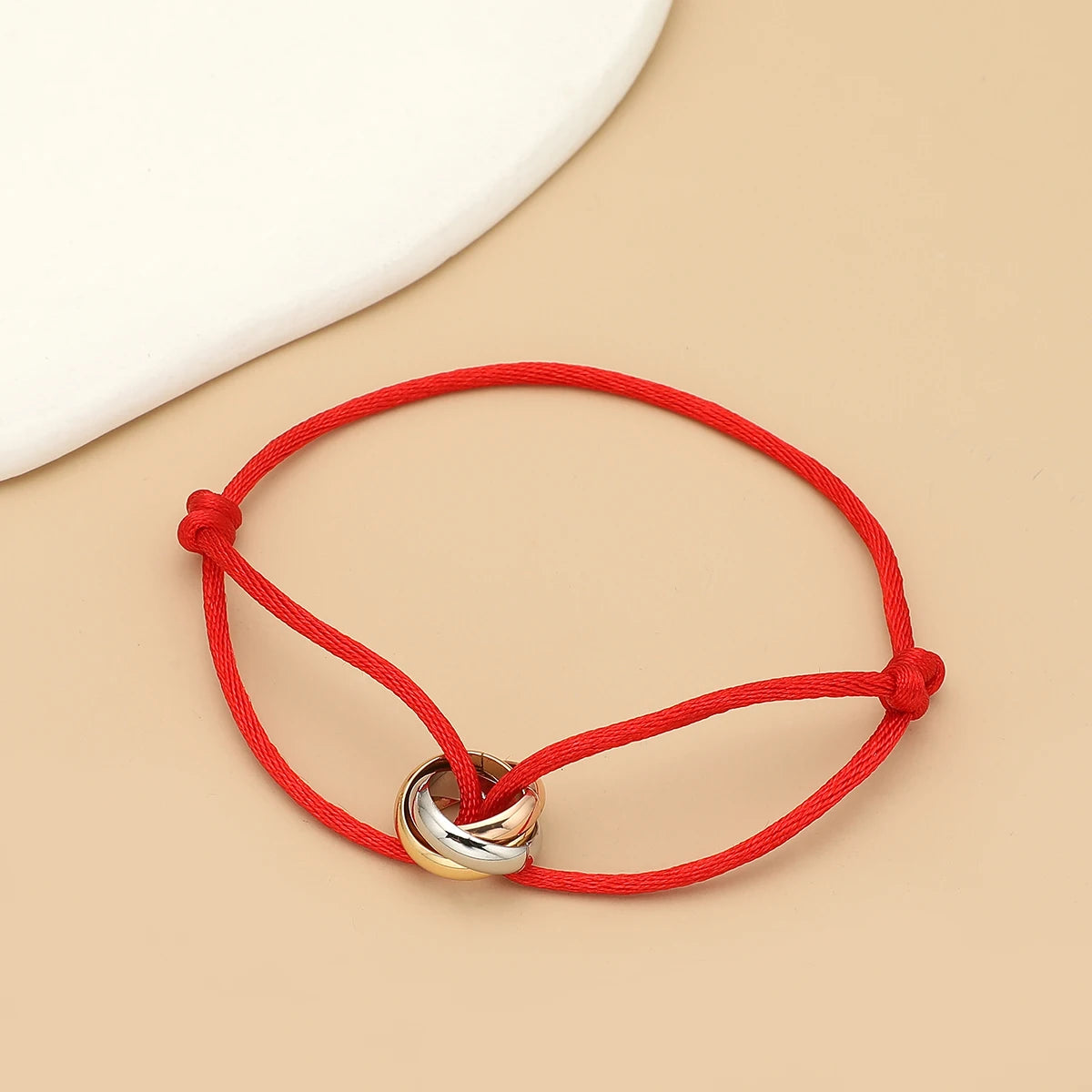 Simple Fashion Unisex Bracelet 3 Metal Round Circle Accessory Adjustable Men's Rope Bracelet for Women Jewelry Gifts - Live Store 4U