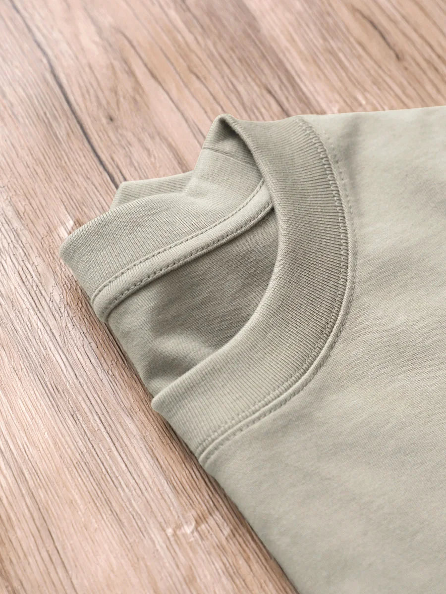 11.29oz 320Grams Heavy Cotton Weight Oversized Loose Men T-shirt Solid Color Drop Shoulder Short Sleeve High Quality - Live Store 4U
