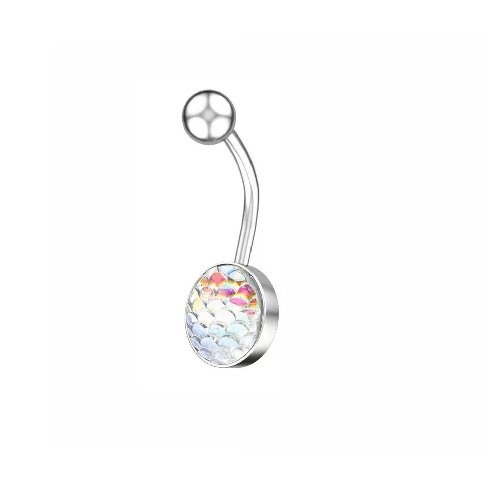 1pc 14G Belly Button Rings Navel Nombril Piercing Stainless Steel Belly Rings Women CZ Body Piercing Crystal Belly Rings Jewelry