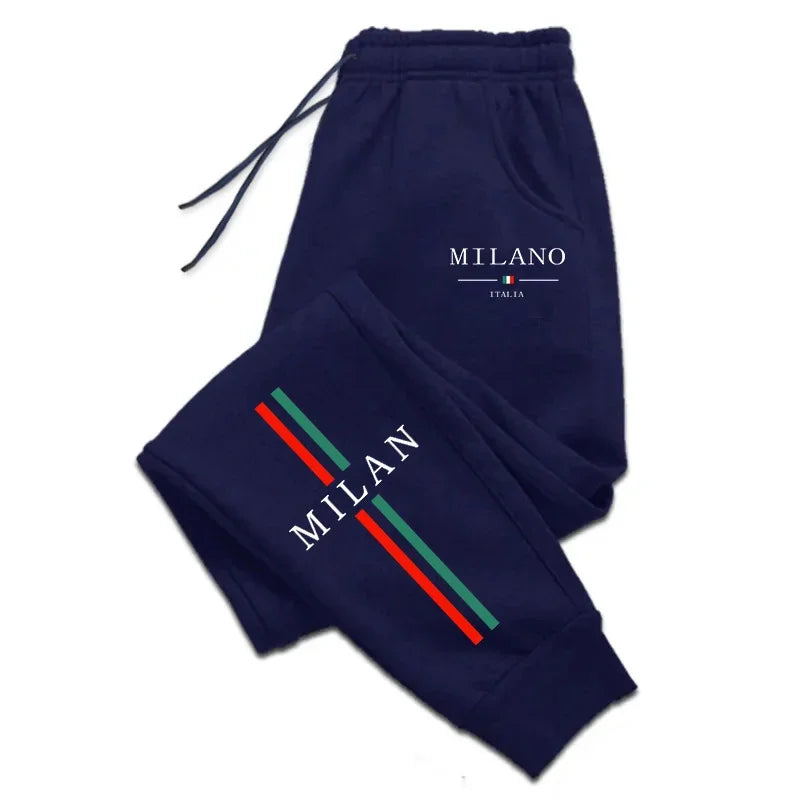 2025 Hot Sale Milan City Printed Jogger Pants High Quality Men's Autumn Winter Casual Sports Sweatpants Outdoor Running Wear - Live Store 4U