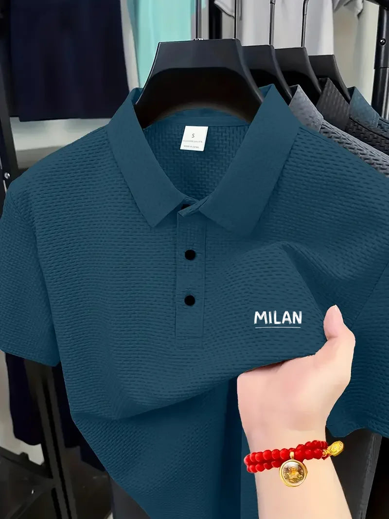 Cool POLO Shirt for men casual wear lapel button-down solid color men's vintage shirt S-2XL