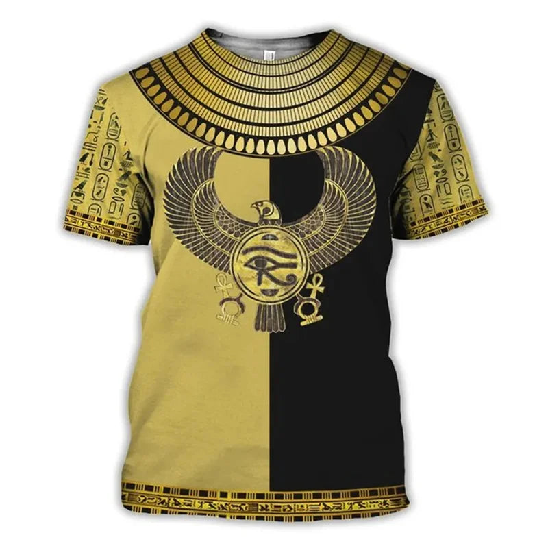 Ancient Egypt Goddess T Shirt For Men Vintage 3D Printed Egyptian Short Sleeve Summer Street T-Shirts Fashion Loose Tops Tees
