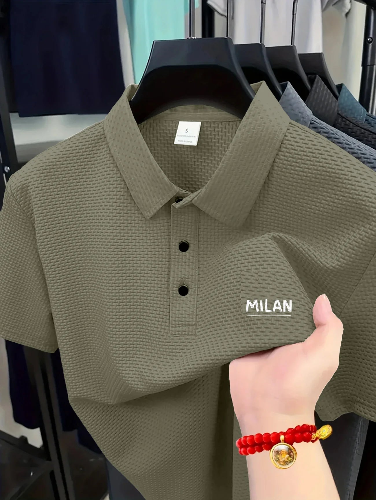 Cool POLO Shirt for men casual wear lapel button-down solid color men's vintage shirt S-2XL