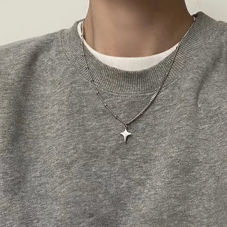 Simple Trendy Star Hollow Choker Necklace Pendant Neck Jewelry Accessories Women Men's Fashion Party Chain Necklace - Live Store 4U