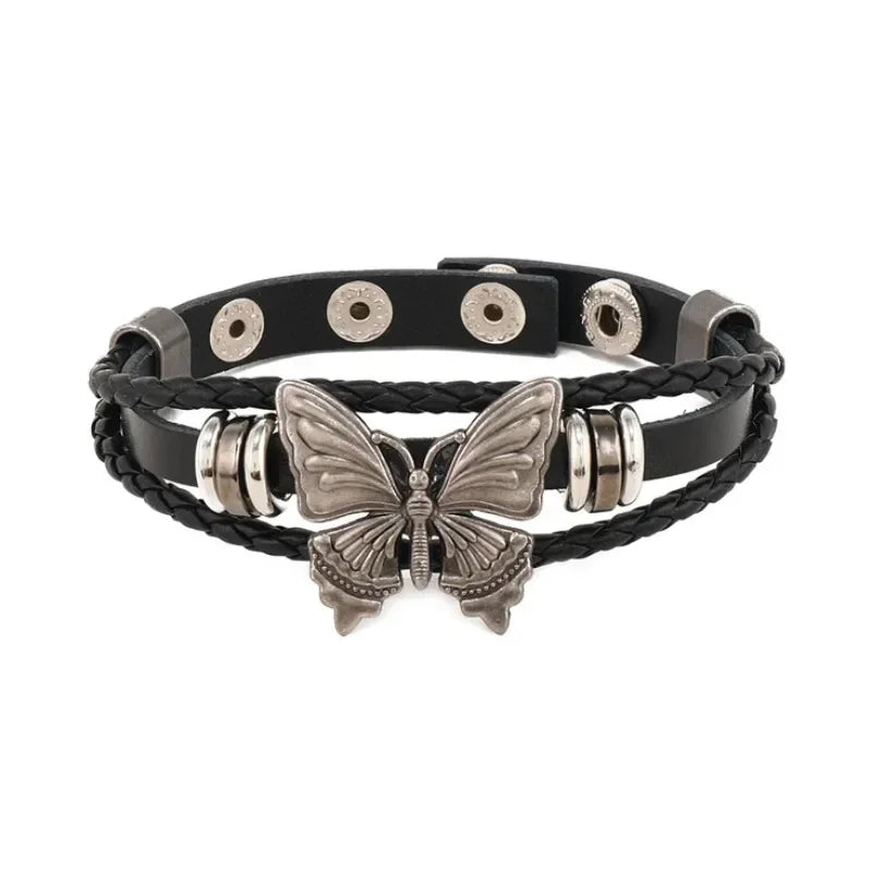 Hip Hop Rock PU Leather Bracelet Men and Women Punk Spikes Rivets Skull Heart Cross Creative Party Bracelet Jewelry Accessories - Live Store 4U