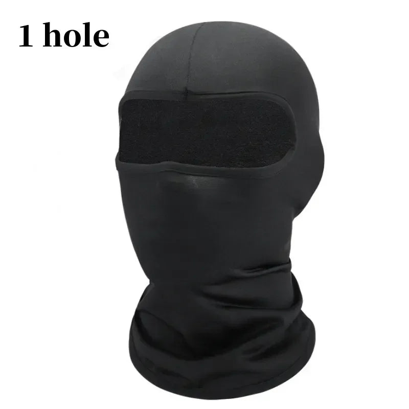 Black Full Face No Hole Cover Hat Women Men Army Tactical Cs Balaclava Cap Sun Uv Protection Bike Motorcycle Multi-Hole Ski Mask - Live Store 4U