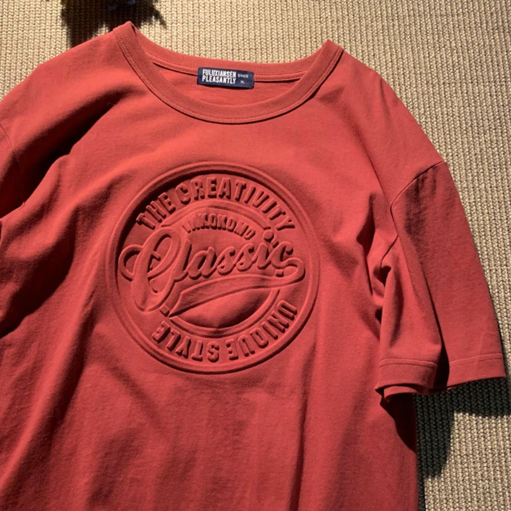 Vintage 3D Print Steel Seal Print Mens Short-sleeved T-Shirt Casual T Shirt Couples T-shirts Women Men's Loose Tees - Live Store 4U