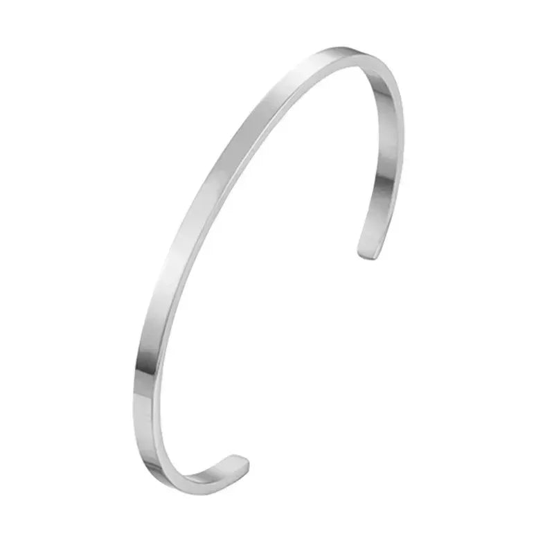 2024 New Simple Twisted Stainless Steel Open Bangles for Men Women Delicate Silver Color Cuff Bracelet Fashion Party Jewelry - Live Store 4U