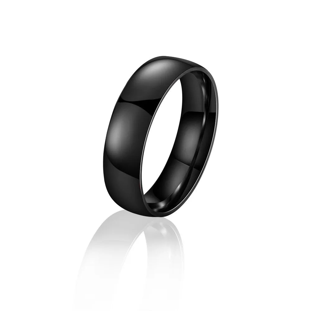Fashion Charm Jewelry Ring for Men Women Stainless Steel Black Rings Wedding Engagement High Quality Matte Male Accessory - Live Store 4U