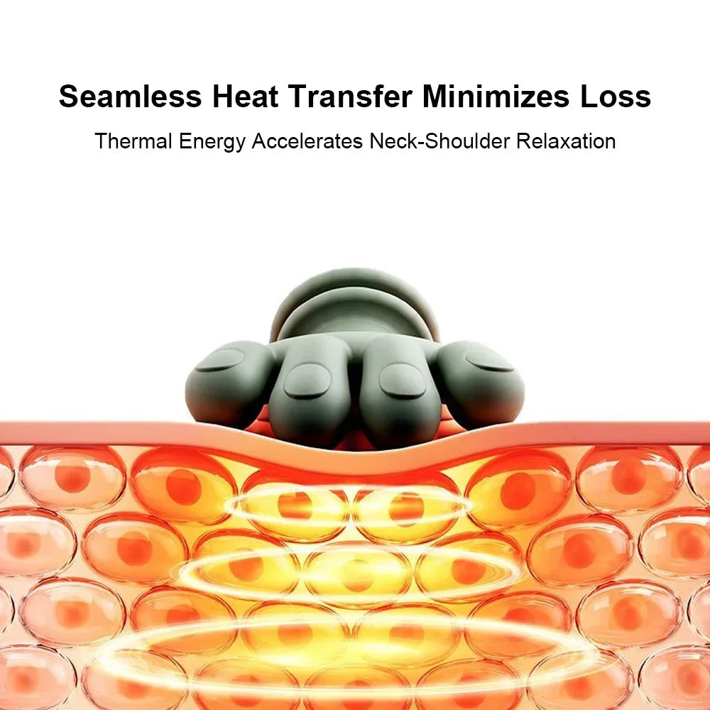 Neck Shoulder Massager Deep Tissue Finger Pressure Back Neck Bionic Heating Fatigue Relief Relaxation Muscle 3-stage TypeC