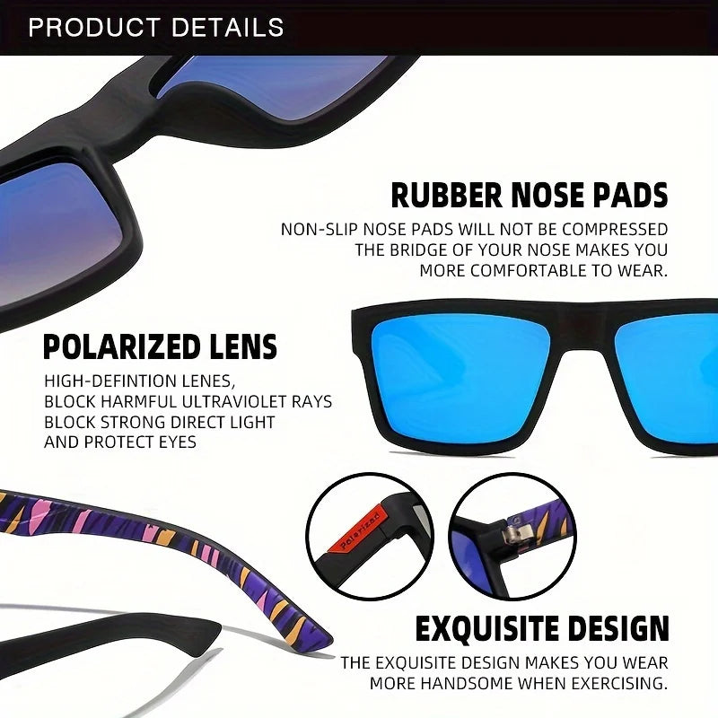 Fashion Vintage Square Polarized Sunglasses Men Women Driving Fishing Luxury Brand Designer Sun Glasses Driver's Eyewear UV400