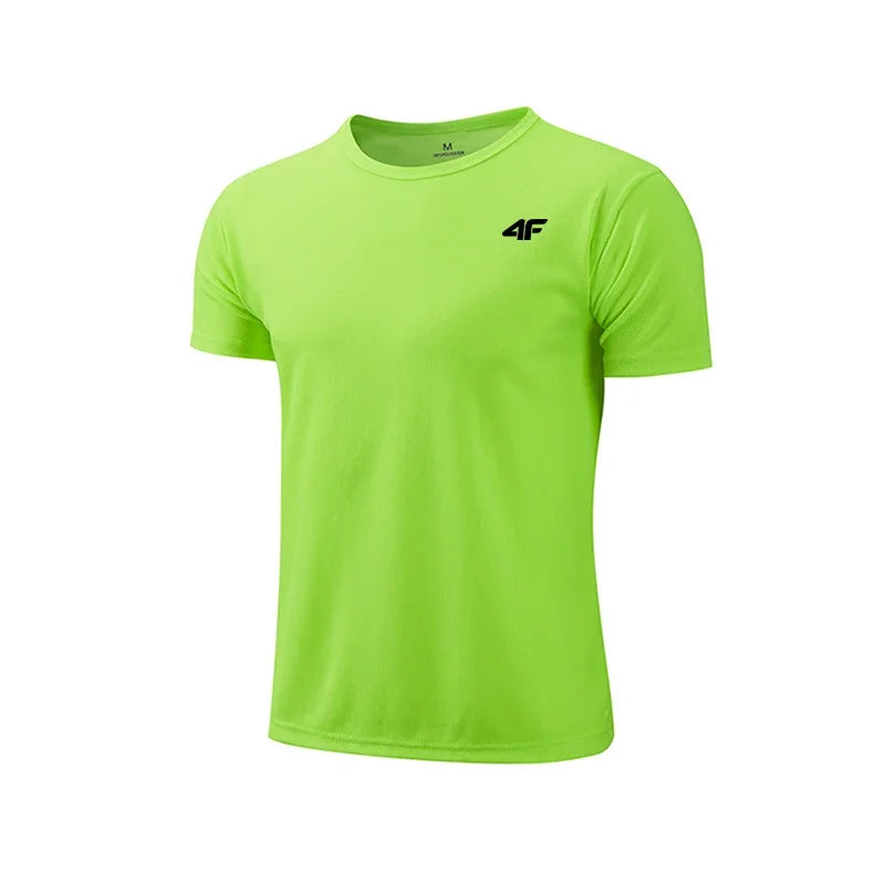 Men's Summer Exercise Trainning T-shirt High Quality Breathable Quick Dry Short Sleeved Top Marathon Gym Fitness Basketball Tees - Live Store 4U