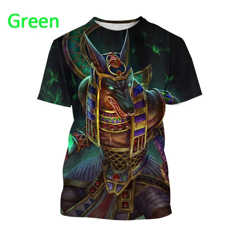 Anubis 3D T-shirt Ancient Egyptian God Eye of Egypt Pharaoh Anubis Wolf Unisex Harajuku Casual Short Sleeve Top