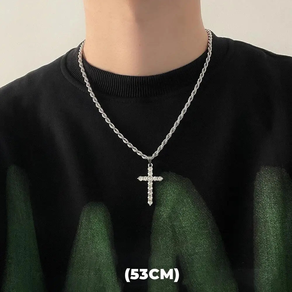 Hip Hop Zircon Star Double Layer Necklace For Men Women Trend Charm Titanium Steel Pendant Chain Unisex Jewelry Wholesale - Live Store 4U
