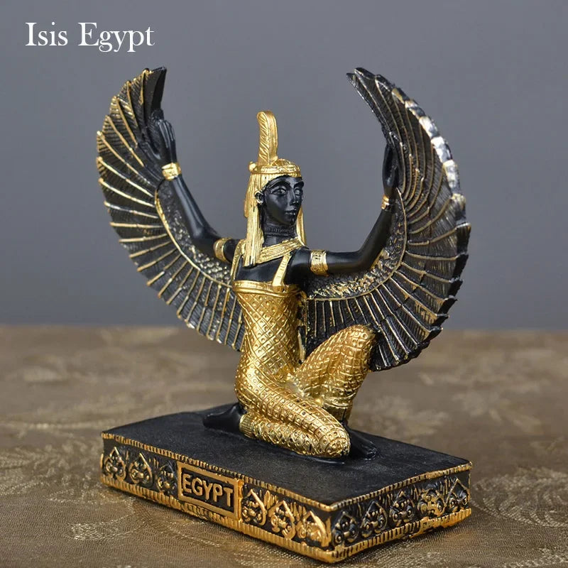 Ancient Egypt Pyramid Obelisk Statue,Isis God Figurines Egyptian Magic Marriage Goddess Resin Sculpture Crafts Home Decortion