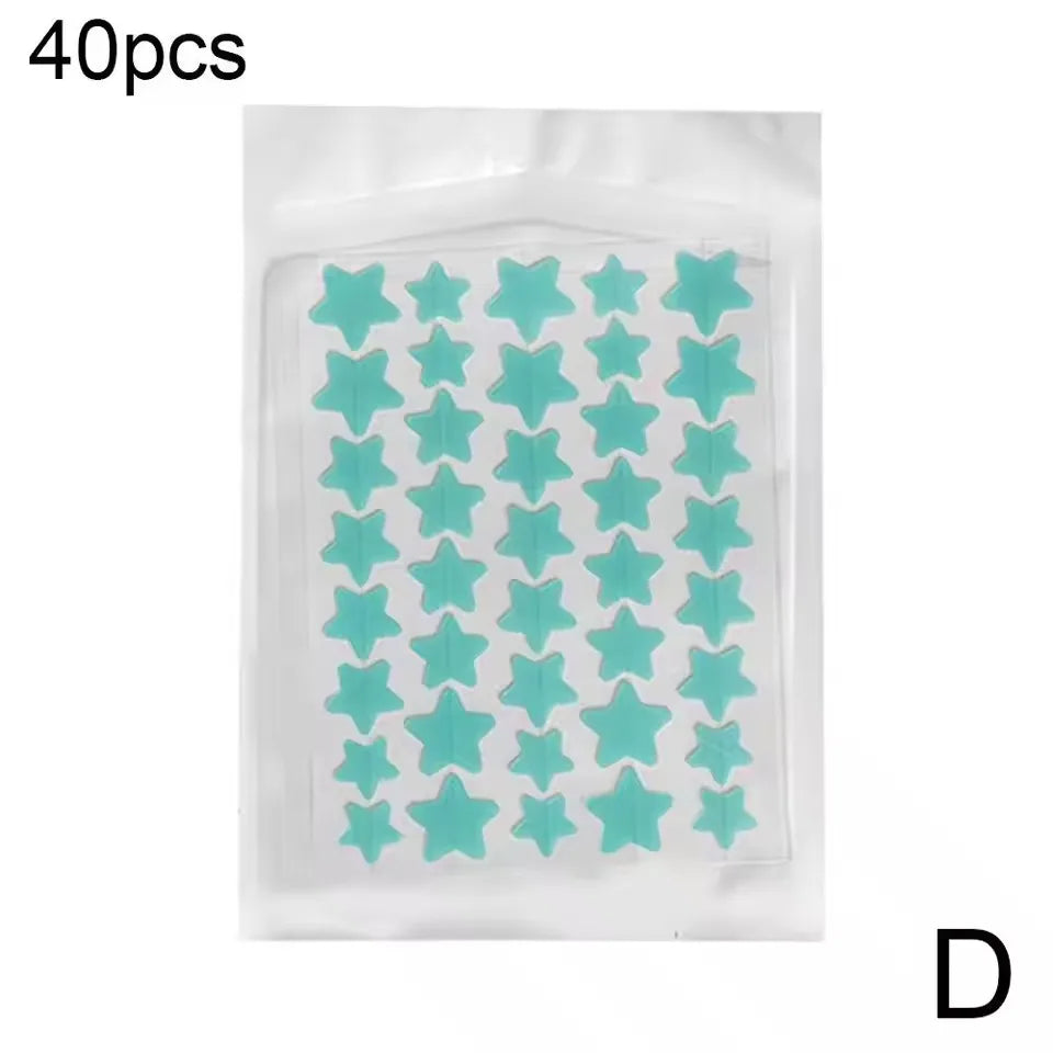 35/40Pcs Colorful Cute Star Heart Shaped Acne Treatment Sticker Invisible Acne Cover Pimple Patch Skin Care